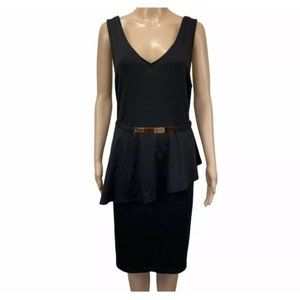torrid | Black Sleeveless Gold Belted Peplum Dress - Size 0